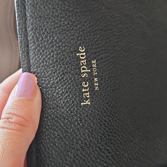 Kate Spade Margaux Large Leather Tote Black Taupe $298 - Picture 5 of 8